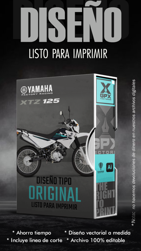 CAJA XTZ 125 XTZ 125 DISEÑO EDITABLE