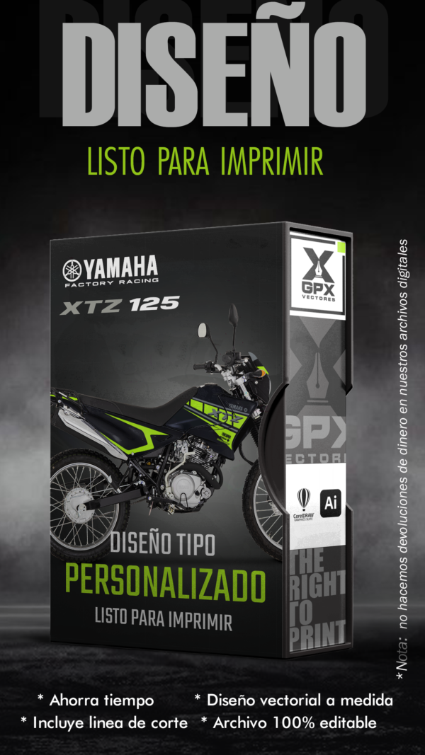 xtz 125 motocross box XTZ 125 DISEÑO EDITABLE