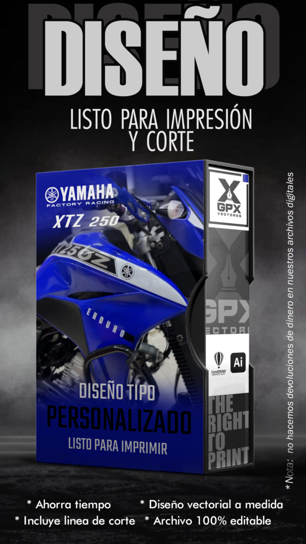 xtz 250 TIPO 660 2 XTZ 250 DISEÑO EDITABLE