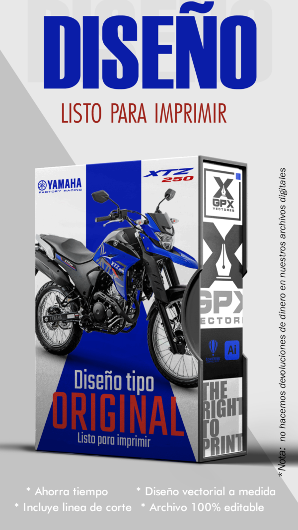 xtz 250 azul XTZ 250 DISEÑO EDITABLE